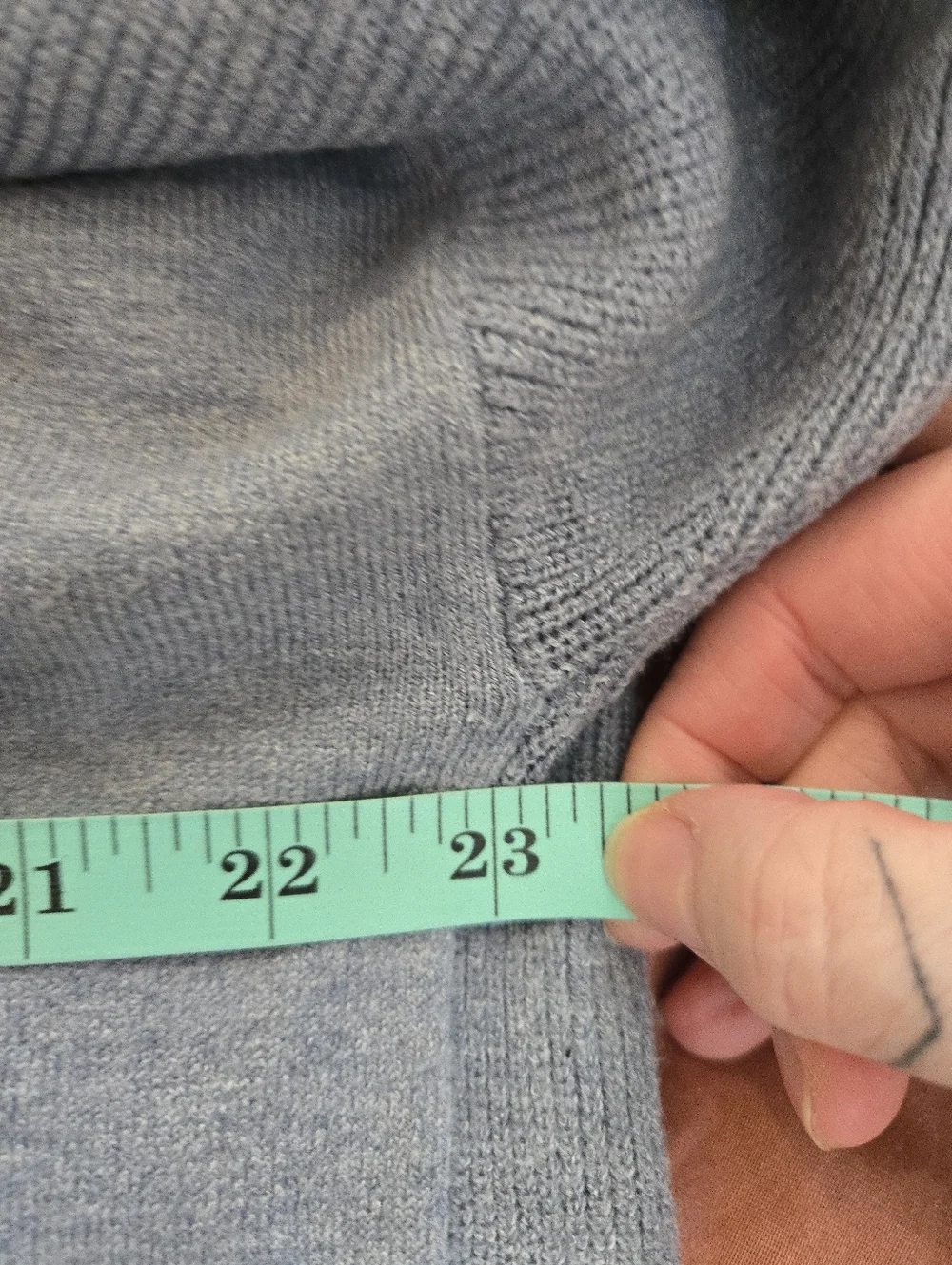 Verve Ami | Open-Front Blue Cardigan with Button Cuff Details, Size L - Picture 5 of 7